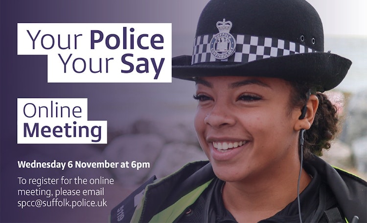 Poster for the final Suffolk Police public meeting of 2024